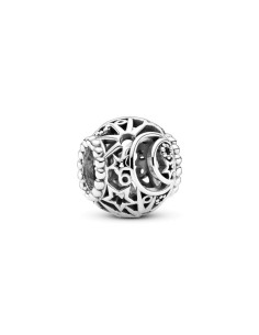 Charm de plata de ley luna Y estrella