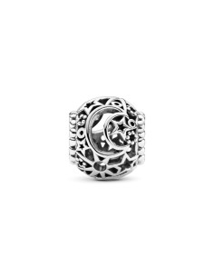 Charm de plata de ley luna Y estrella 2