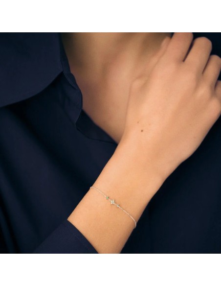 Pulsera BELOVED de Plata Bañada en Oro con Circonitas Multicolor | Agatha París