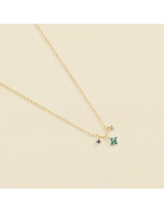 Collar Corto BELOVED Multicolor en Plata de Ley con Baño de Oro – Elegancia Diaria