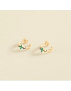 Mini Criollas BELOVED Multicolor en Plata de Ley con Baño de Oro – Elegancia y Color