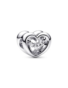 Charm en plata de ley Corazón Radiante & Gema Flotante