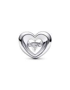 Charm en plata de ley Corazón Radiante & Gema Flotante 2