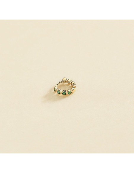 Piercing Criolla Leina con Circonitas Verdes en Oro | Agatha París