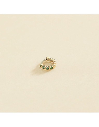 Piercing Criolla Leina con Circonitas Verdes en Oro | Agatha París