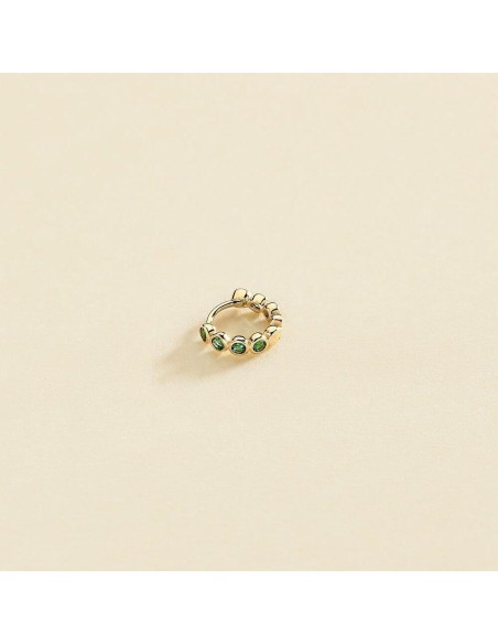 Piercing Criolla Leina con Circonitas Verdes en Oro | Agatha París