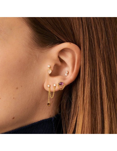 Piercing MINI MIX & MATCH de plata con perla acabado oro