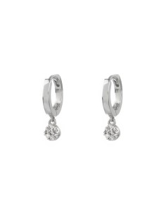 Mini criollas de plata rodiada con disco de circonitas de AGATHA PARIS