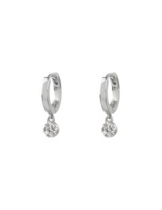 Mini criollas de plata rodiada con disco de circonitas de AGATHA PARIS 2