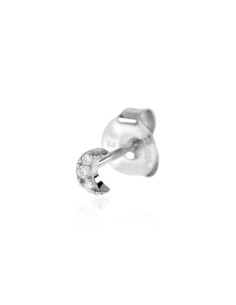 Pendiente AGATHA PARIS mini LUNITA de plata con piedras