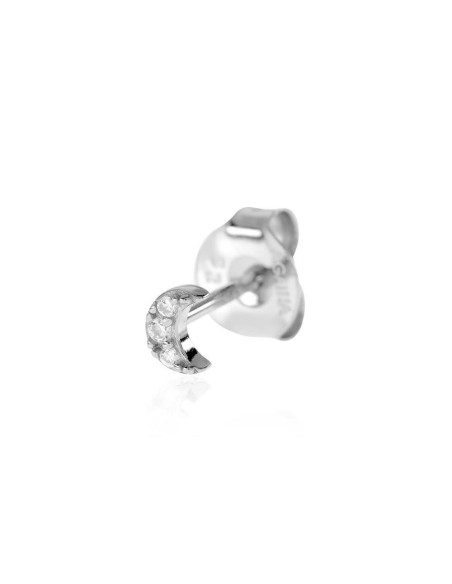 Pendiente AGATHA PARIS mini LUNITA de plata con piedras