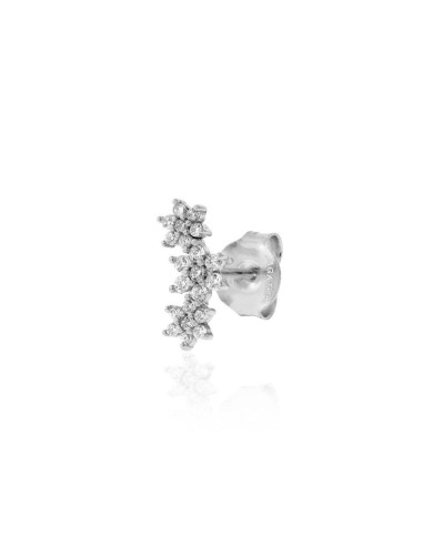 Pendiente mini TRIOFLOR con 3 flores con piedras