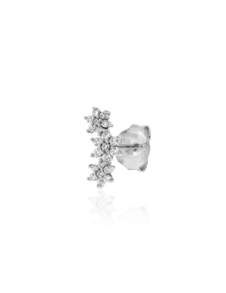 Pendiente mini TRIOFLOR con 3 flores con piedras