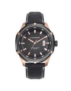 Viceroy Magnum 46831‑57 hombre: acero negro‑rosado piel negra multifunción