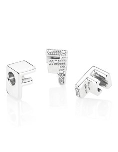 Charm Pandora de plata inicial letra F 