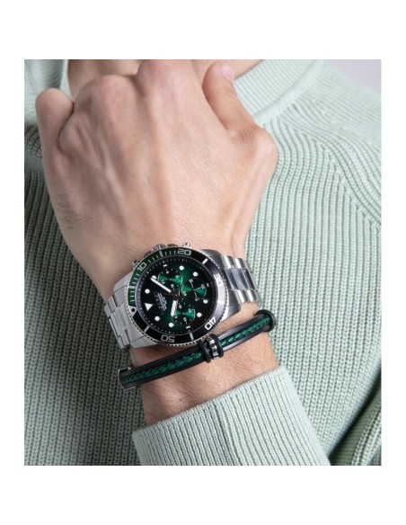Reloj de Hombre Viceroy Heat Cronógrafo de Acero con Esfera Negra y Verde - Ref. 42453-77
