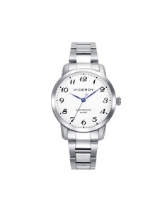Reloj Viceroy Mujer Acero con Esfera Blanca y Agujas Azules Ref. 41138-05