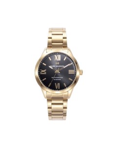 Reloj de mujer Marais de acero dorado con esfera en color negro