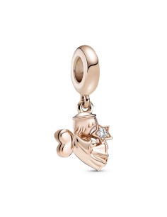Charm Colgante con recubrimiento de oro de 14k Angel con Alas de Corazón