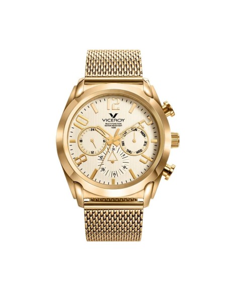 Reloj Viceroy de Hombre brazalete de malla milanesa de acero e ip dorado  
