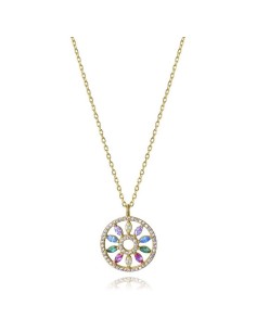 Colgante Viceroy de plata bañada en oro con circonitas multicolor para mujer