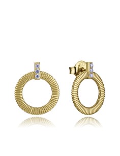 Pendientes Viceroy dorados con diseño circular y circonitas – Plata 925 con textura elegante
