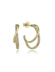 Pendientes Viceroy de plata bañada en oro con diseño de estrella y circonitas para mujer