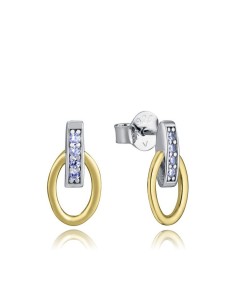 Pendientes Viceroy de plata bañada en oro con diseño de estrella y circonitas para mujer