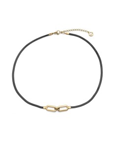 Collar Viceroy de acero IP negro y dorado para mujer