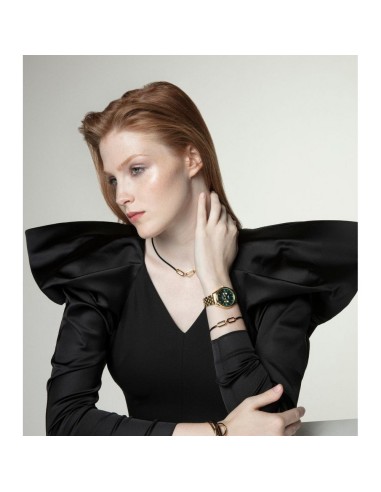Collar Viceroy de acero IP negro y dorado para mujer