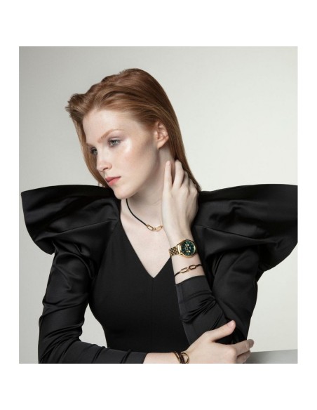 Collar Viceroy de acero IP negro y dorado para mujer