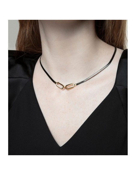 Collar Viceroy de acero IP negro y dorado para mujer