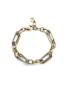 Pulsera Viceroy de acero IP dorado con eslabones para mujer
