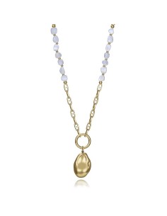 Collar Viceroy de acero IP dorado con madre perla para mujer