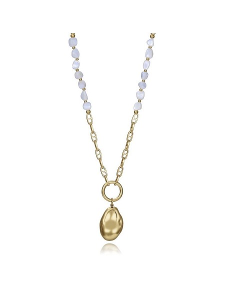 Collar Viceroy de acero IP dorado con madre perla para mujer