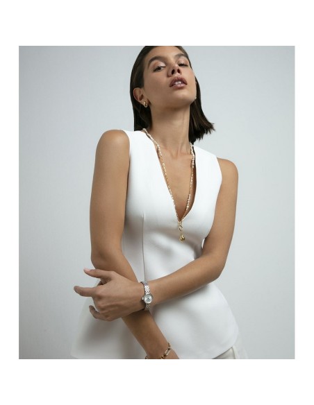 Collar Viceroy de acero IP dorado con madre perla para mujer