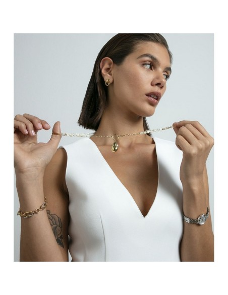 Collar Viceroy de acero IP dorado con madre perla para mujer