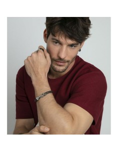 Viceroy Magnum pulsera hombre en acero y piel trenzada elegante 2
