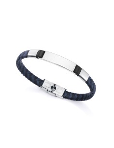 PULS ACERO Y PIEL NEGRA Y AZUL SR FN
