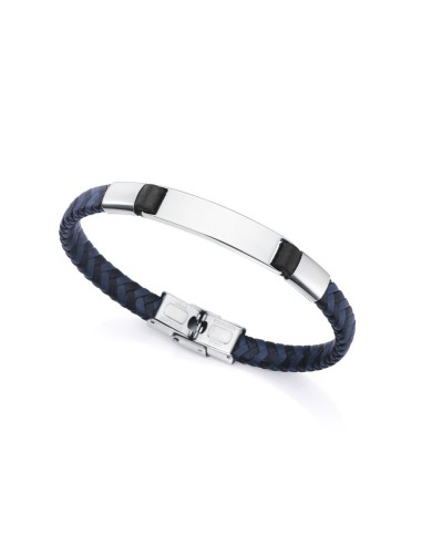 PULS ACERO Y PIEL NEGRA Y AZUL SR FN