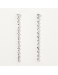 Pendientes colgantes de plata 925 con circonitas blancas de 6 cm - Mabina Gioielli