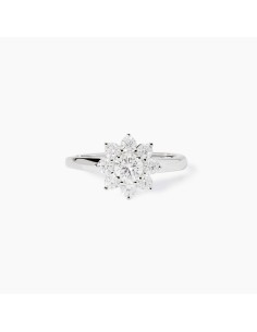 Anillo ajustable de plata 925 con girasol de circonitas - Mabina Gioielli