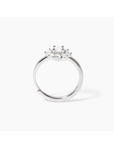 Anillo ajustable de plata 925 con girasol de circonitas - Mabina Gioielli 2