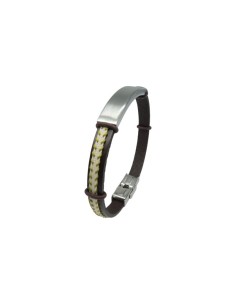 Pulsera IVOIRE de hombre en piel y acero