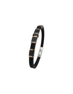Pulsera IVOIRE para hombre de acero y caucho