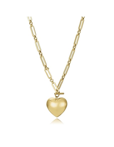 COLLAR ACERO IP DORADO CORAZON SRA FASHION