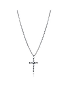 Collar Beat de acero oxidado con cruz
