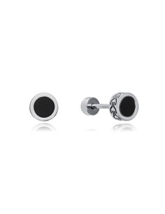 Pendientes de hombre de acero con piedra natural