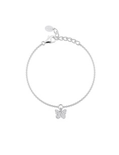 Pulsera de plata 925 con colgante de mariposa y circonitas - Mabina Gioielli