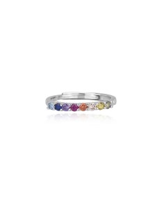 Anillo de plata 925 con circonitas multicolor ajustable - Mabina Gioielli
